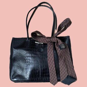 Fendi Roma Silk Tie – Vintage Burgundy Geometric Print